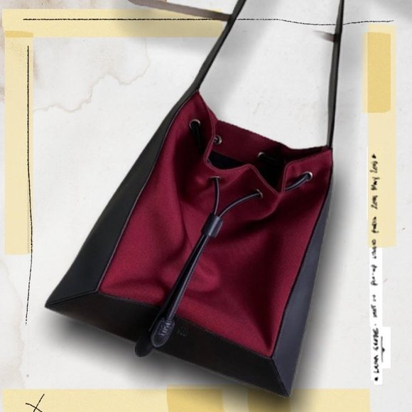 Dkny Handbags - CITY DKNY Black Bordo Structured Hobo Bag